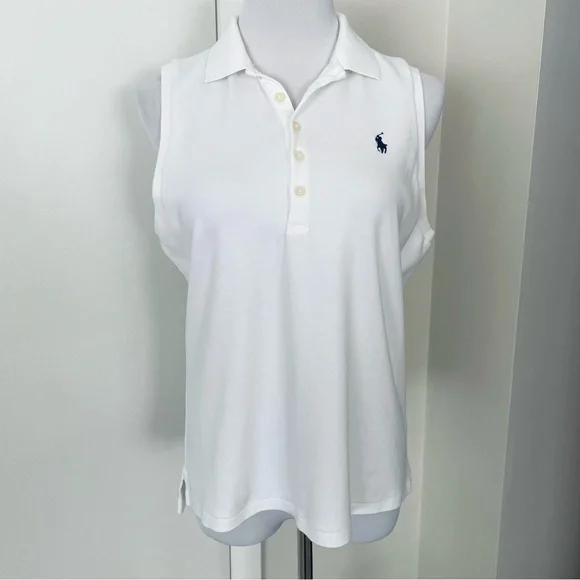 Ralph Lauren Classic White Sleeveless Women’s White Polo Size XL - Picture 2 of 14